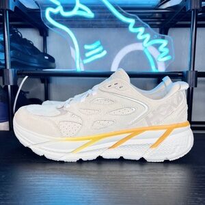 Hoka One One Clifton L Suede Men’s Walking Running Shoes Sneakers Khaki ￼- 10